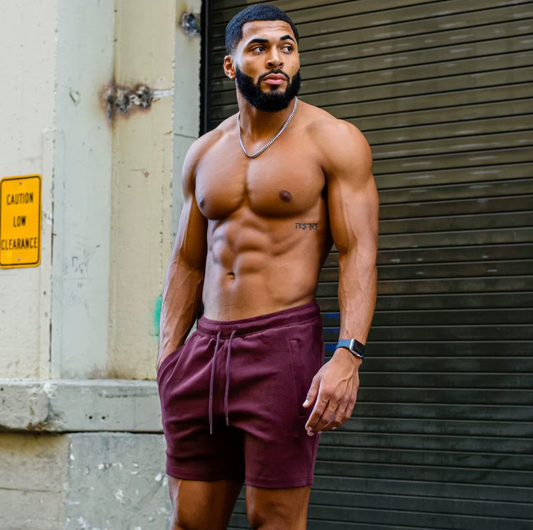 Worsted-Knit Hybrid Split-Hem Running Shorts